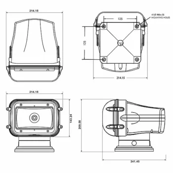 SL970SL61-CW-D-SS LED Suchscheinwerfer 970SL, weiß, 12V-24V